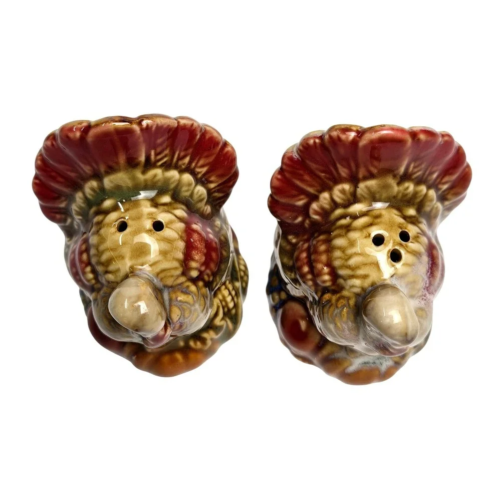 Vintage‎ Turkey Salt and Pepper Shaker Set Thanksgiving Fall Harvest Decor